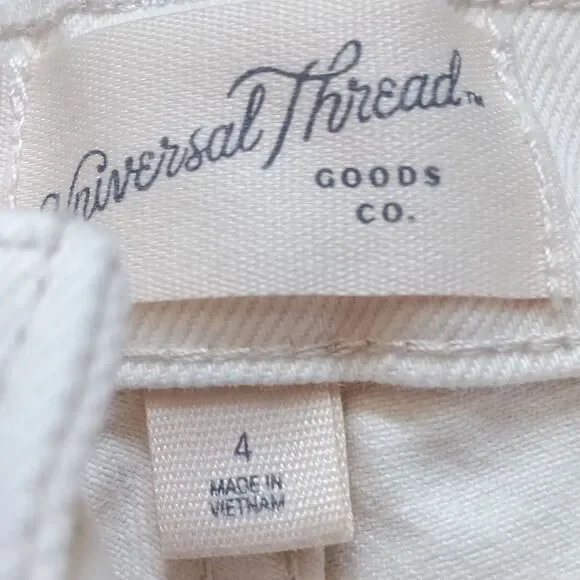 White Wide-Leg Jeans In Natural White Cotton - Picture 2 of 4